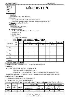 Bài giảng Tuần 8 - Tiết 8 Kiểm tra 1 tiết môn lý 8